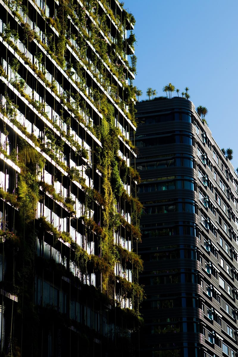 Tranquil Blues and Greens Vertical Garden